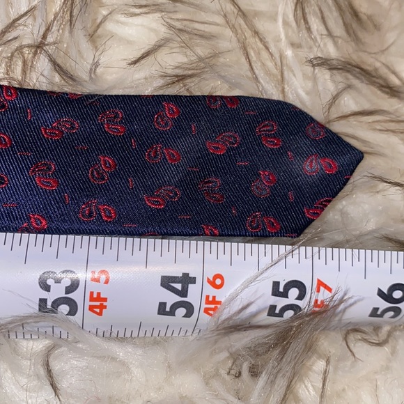 Vintage Burberry Blue & Red Paisley Tie EUC - Picture 8 of 10